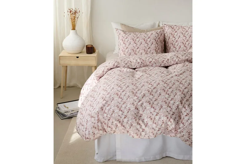 Dynetrekksett Enkeltseng 2-Delers Tindved Peach - Brun - Tekstiler - Sengetøy - Dyne