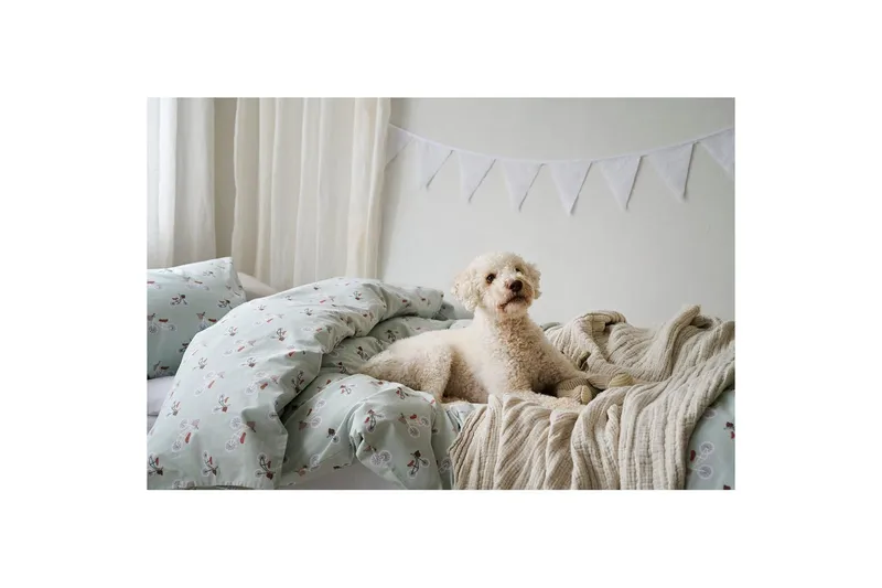 Dynetrekksett Enkeltseng 2-Delers Plingeling Grønn - Grønn - Tekstiler - Sengetøy - Sengetøysett & dynetrekksett