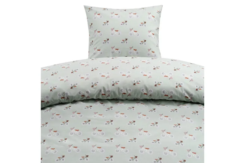 Dynetrekksett Enkeltseng 2-Delers Plingeling Grønn - Grønn - Tekstiler - Sengetøy - Sengetøysett & dynetrekksett