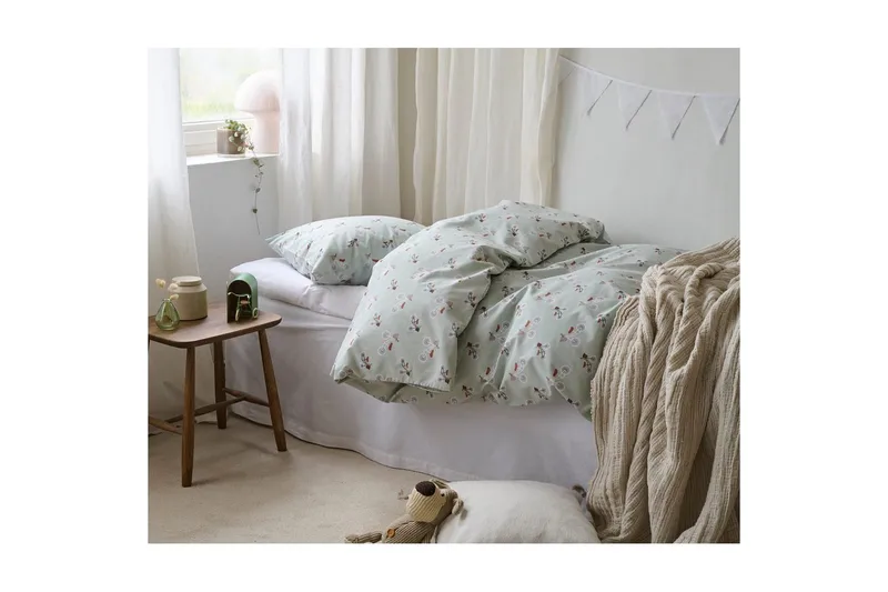 Dynetrekksett Enkeltseng 2-Delers Plingeling Grønn - Grønn - Tekstiler - Sengetøy - Sengetøysett & dynetrekksett