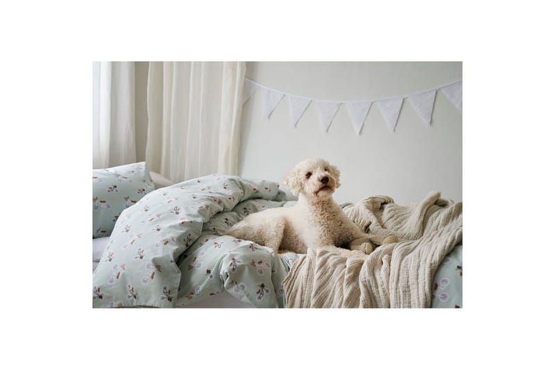 Dynetrekksett Enkeltseng 2-Delers Plingeling Grønn - Grønn - Tekstiler - Sengetøy - Dyne