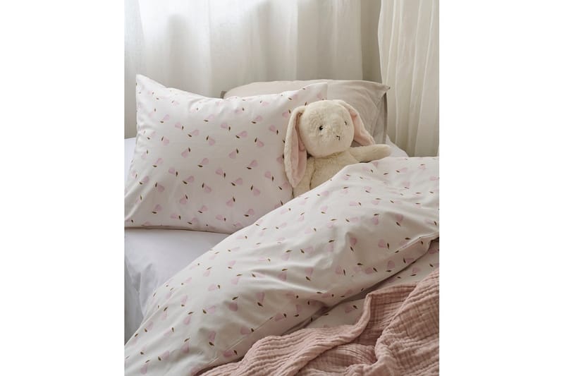 Dynetrekksett Enkeltseng 2-Delers Pære Rosa - Rosa - Tekstiler - Sengetøy - Dyne