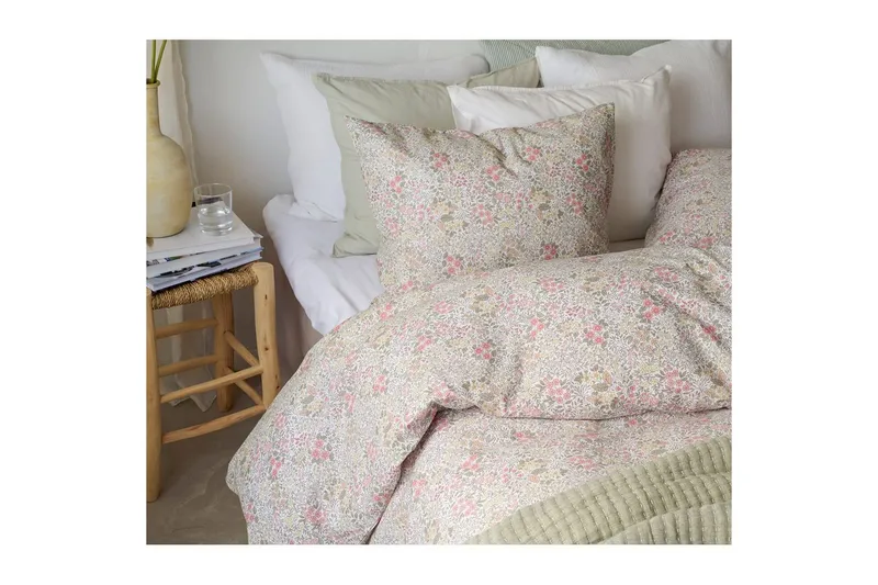 Dynetrekksett Enkeltseng 2-Dels Floret Sand - Brun - Tekstiler - Sengetøy - Sengetøysett & dynetrekksett