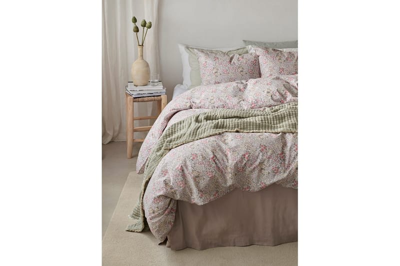 Dynetrekksett Enkeltseng 2-Dels Floret Sand - Brun - Tekstiler - Sengetøy - Dyne