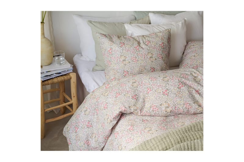 Dynetrekksett Enkeltseng 2-Dels Floret Sand - Brun - Tekstiler - Sengetøy - Dyne