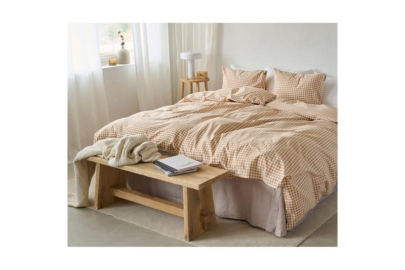 Dynetrekksett enkeltseng 2-delt Märta Ruta - Gul - Tekstiler - Sengetøy - Sengetøysett & dynetrekksett