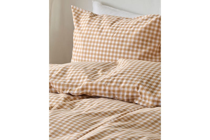 Dynetrekksett enkeltseng 2-delt Märta Ruta - Gul - Tekstiler - Sengetøy - Sengetøysett & dynetrekksett