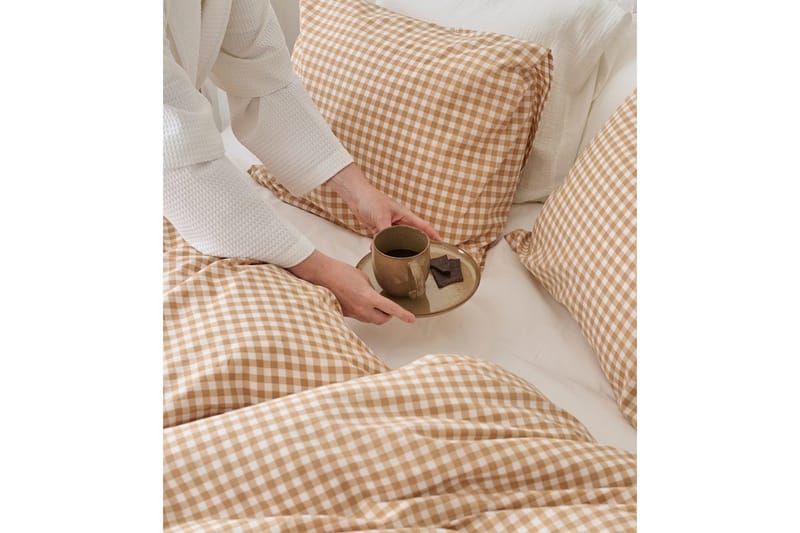 Dynetrekksett enkeltseng 2-delt Märta Ruta - Gul - Tekstiler - Sengetøy - Sengetøysett & dynetrekksett