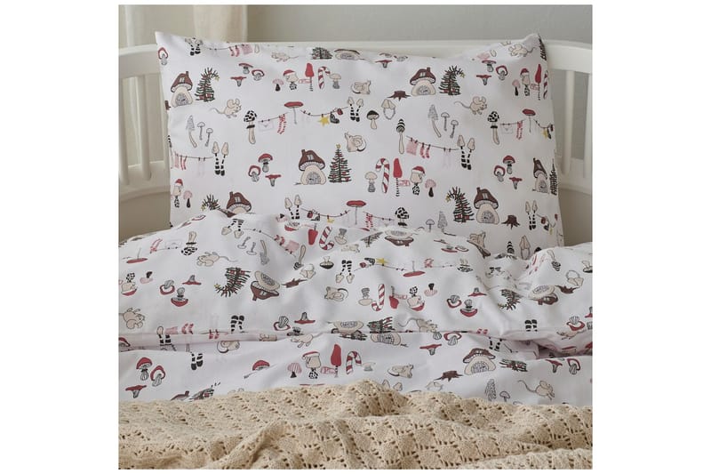 Dynetrekksett til Sprinkelseng 2-delt Fingal Jul Hvit - Hvit - Tekstiler - Sengetøy - Sengetøysett & dynetrekksett