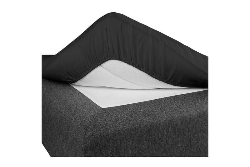 Laken med strikk Borganäs of Sweden - 160 x 200 cm, Svart - Tekstiler - Sengetøy - Laken - Dra på laken