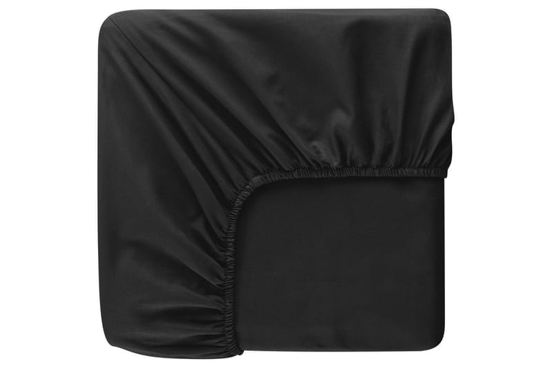 Laken med strikk Borganäs of Sweden - 90 x 200 cm, Svart - Tekstiler - Sengetøy - Laken - Dra på laken