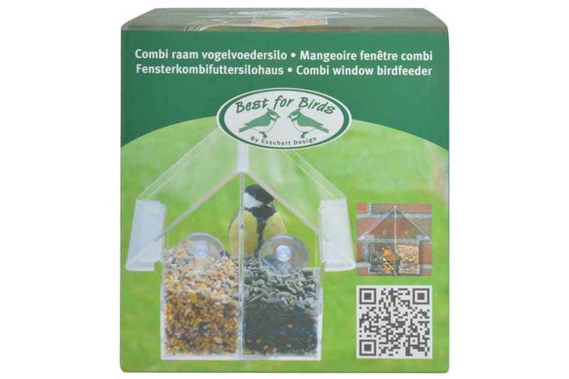 Esschert Design Fuglemater kombi akryl - Gjennomsiktig - Tekstiler - Sengetøy - Laken
