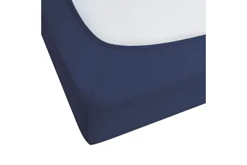 Laken med strikk Hofuf Blå, 160x200 cm - Blå, 160x200 cm - Tekstiler - Barnetekstiler - Sengetøy til barn - Sprinkelseng sengetøy - Laken sprinkelseng