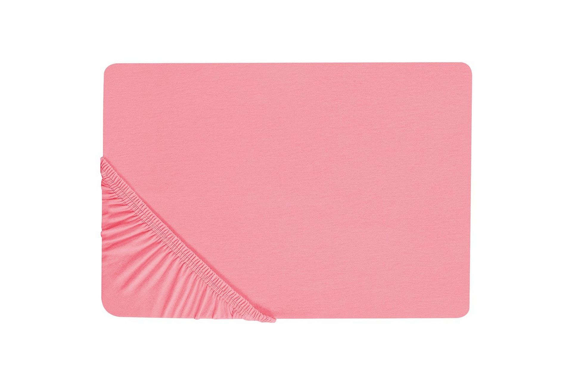 Laken med strikk Janbu Korall, 180x200 cm - Korall, 180x200 cm