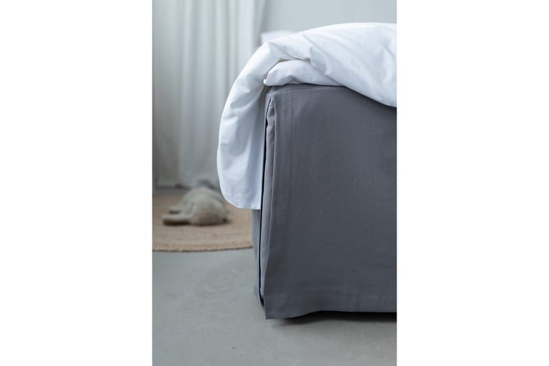 Sengekappe 180 x 200 + 58 cm Mørk grå - Mørk grå - Tekstiler - Sengetøy - Sengekappe & kantbeskytter - Sengekappe kontinentalseng