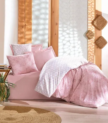 Bexheti sengesett 240x220 cm - Rosa - Tekstiler - Sengetøy - Sengetøysett & dynetrekksett