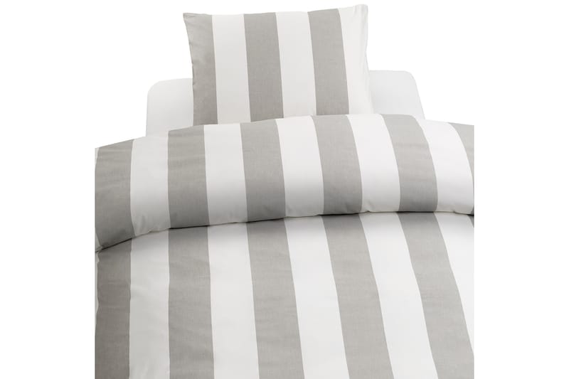 Block Stripe 3-deler Sengetøysett 210x220/50x60 cm Grå - Borganäs - Tekstiler - Sengetøy - Sengetøysett & dynetrekksett