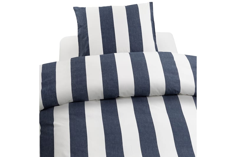 Block Stripe 3-deler Sengetøysett 210x220/50x60 cm Marineblå - Borganäs - Tekstiler - Sengetøy - Sengetøysett & dynetrekksett