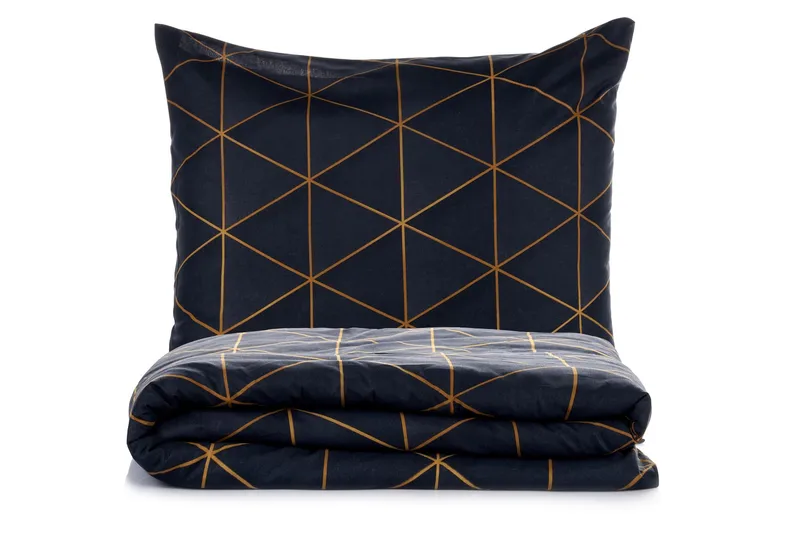 Branlor sengesett 140x200 cm, Veta Gull Svart