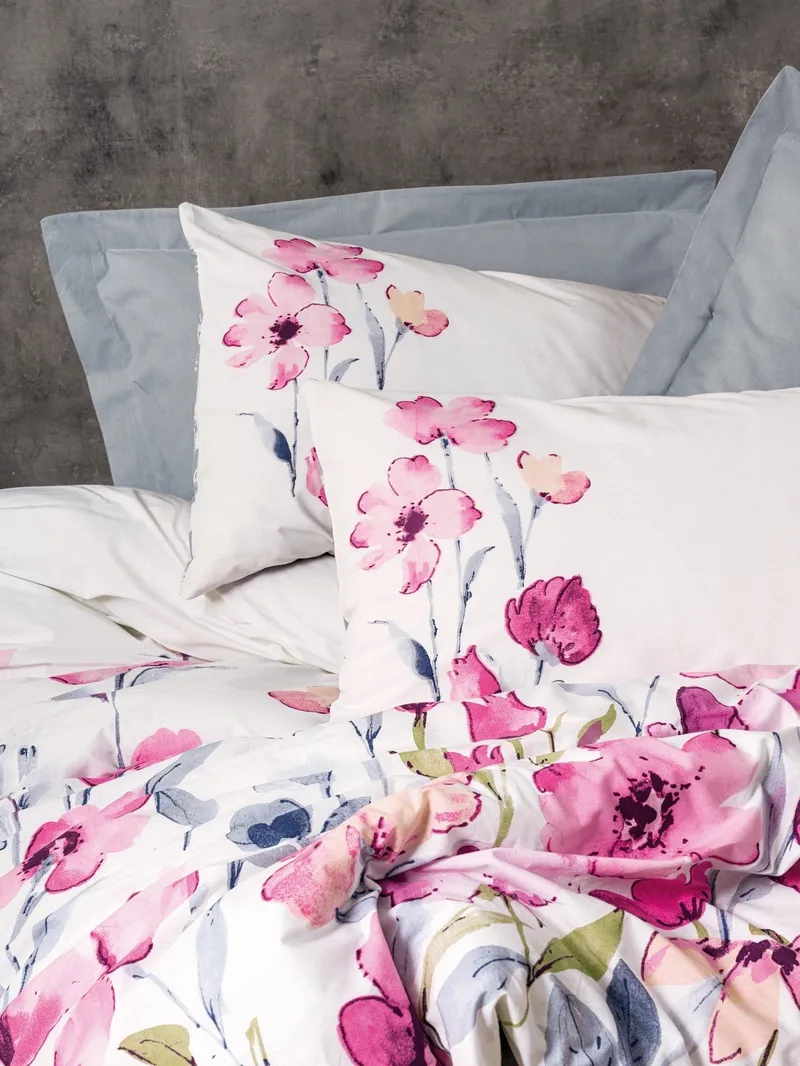 Carla sengesett 140x200 cm - Grå Hvit Rosa - Tekstiler - Sengetøy - Sengetøysett & dynetrekksett