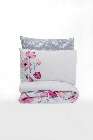 Carla sengesett 240x220 cm - Grå Hvit Rosa - Tekstiler - Sengetøy - Sengetøysett & dynetrekksett