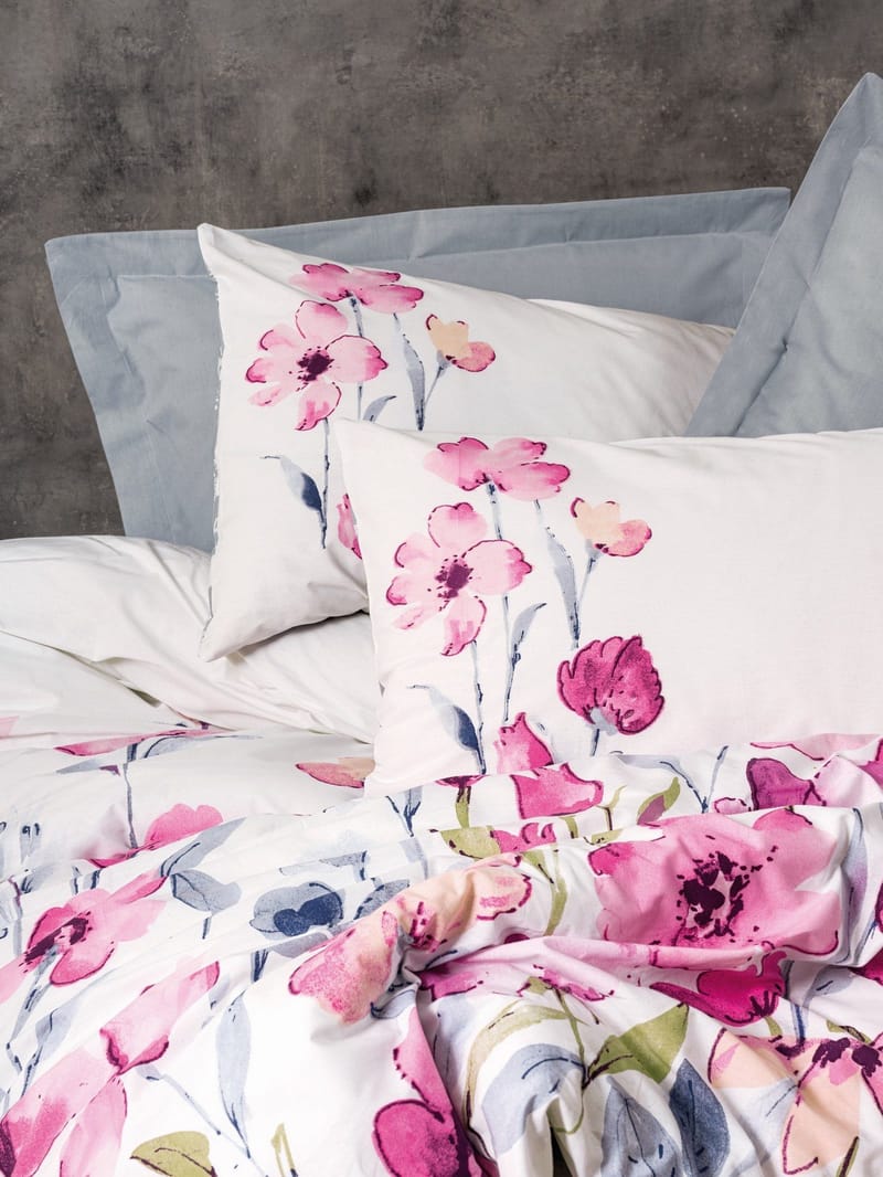 Carla sengesett 240x220 cm - Grå Hvit Rosa - Tekstiler - Sengetøy - Sengetøysett & dynetrekksett