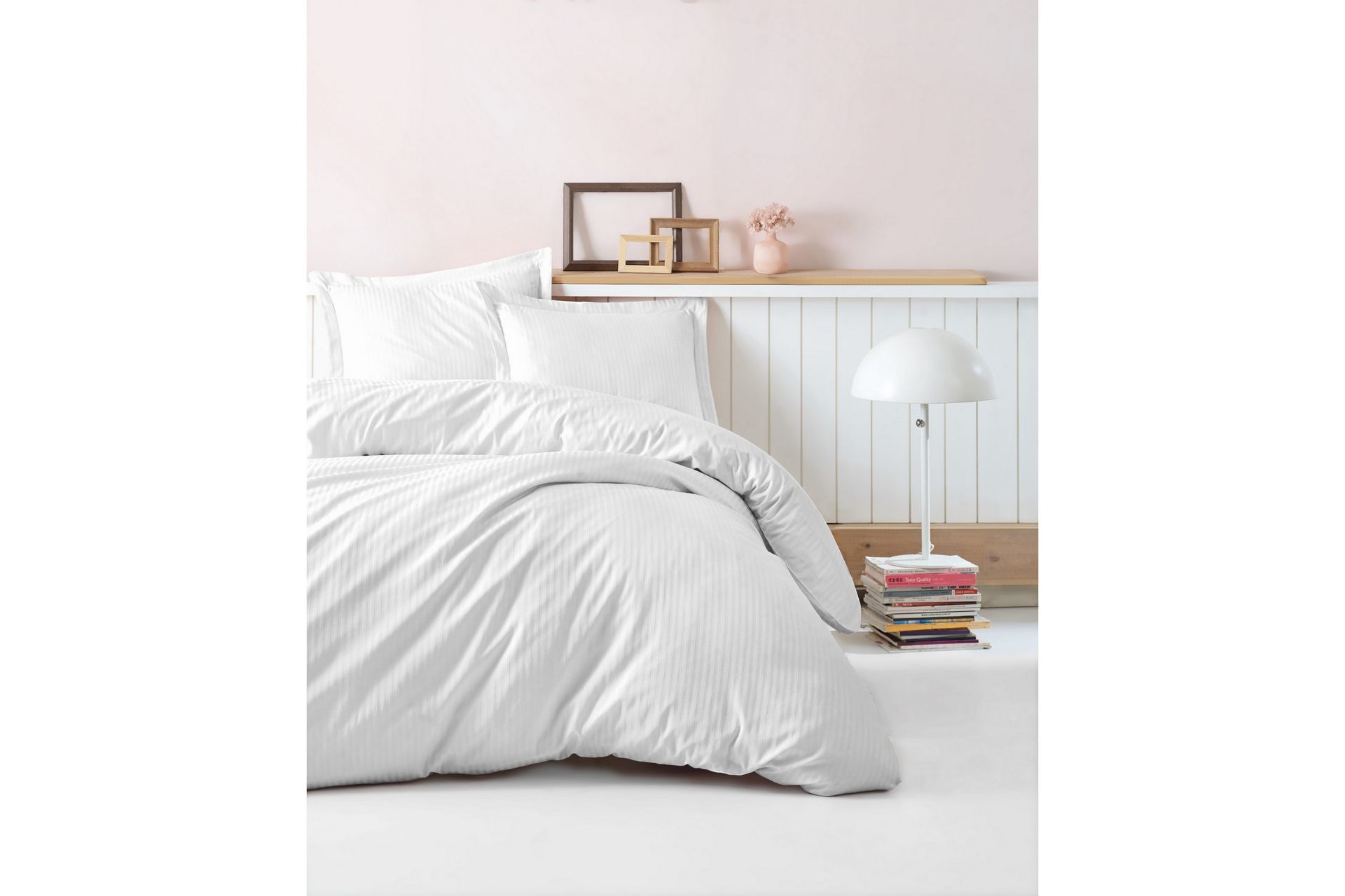 Cotton Box Premium Satin Sengetøysett - Hvit - Tekstiler - Sengetøy - Sengetøysett & dynetrekksett