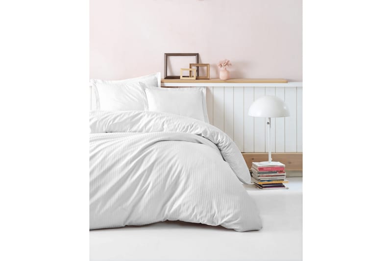 Cotton Box Premium Satin Sengetøysett - Hvit - Tekstiler - Sengetøy - Sengetøysett & dynetrekksett