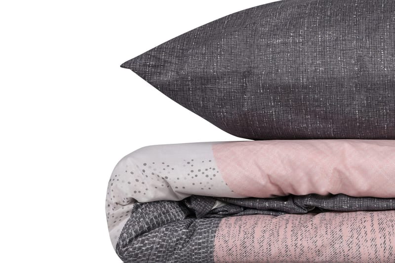 Dilsah sengesett 140x200 cm - Grå Rosa Hvit - Tekstiler - Sengetøy - Sengetøysett & dynetrekksett