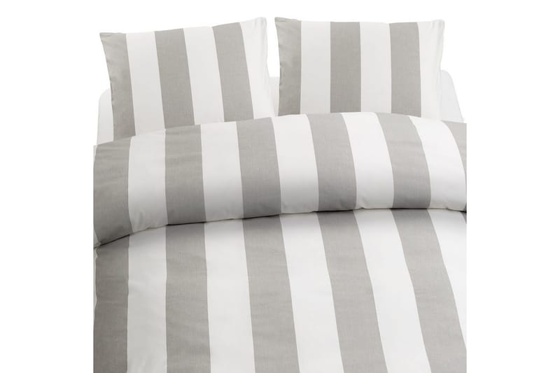 Dynetrekksett Dobbeltseng 3-Dels Block Stripe - Grå - Tekstiler - Sengetøy - Sengetøysett & dynetrekksett