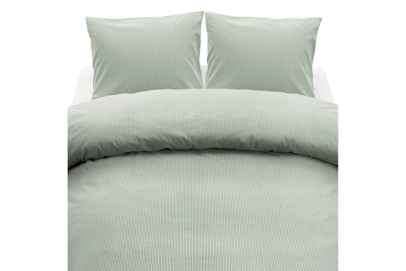 Dynetrekksett Dobbeltseng 3-Dels Thelma Stripe Grønn, undefined