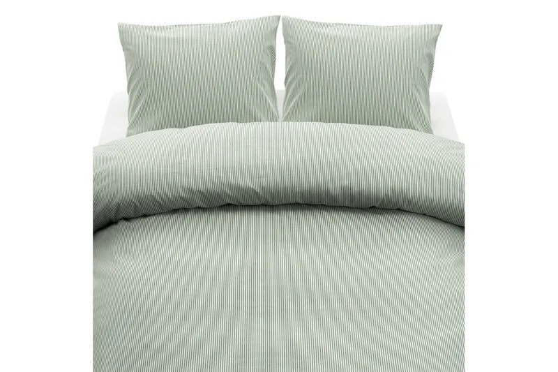 Dynetrekksett Dobbeltseng 3-Dels Thelma Stripe Grønn, undefined