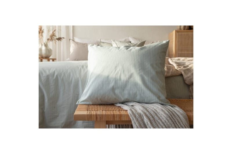 Dynetrekksett Dobbeltseng 3-Dels Thelma Stripe Grønn - Tekstiler - Sengetøy - Sengetøysett & dynetrekksett
