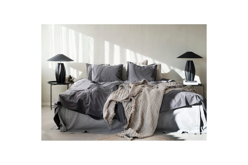 Dynetrekksett Dobbeltseng 3-Dels Percale - Grå - Tekstiler - Sengetøy - Sengetøysett & dynetrekksett