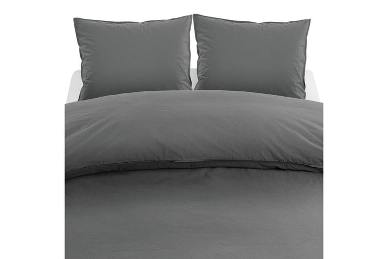Dynetrekksett Dobbeltseng 3-Dels Percale - Grå - Tekstiler - Sengetøy - Sengetøysett & dynetrekksett