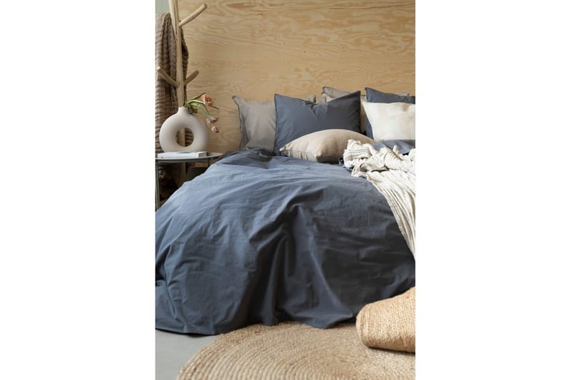 Dynetrekksett Dobbeltseng 3-Dels Percale - Blå - Tekstiler - Sengetøy - Sengetøysett & dynetrekksett