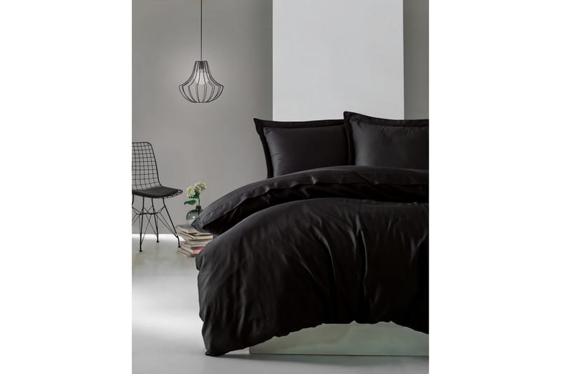 Cotton Box Sengetøysett Dobbelt 4-deler Premium Satin - Svart - Tekstiler - Sengetøy - Sengetøysett & dynetrekksett - Sengesett dobbeltseng