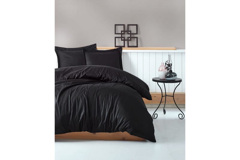 Cotton Box Sengetøysett Dobbelt 4-deler Premium Satin, Svart