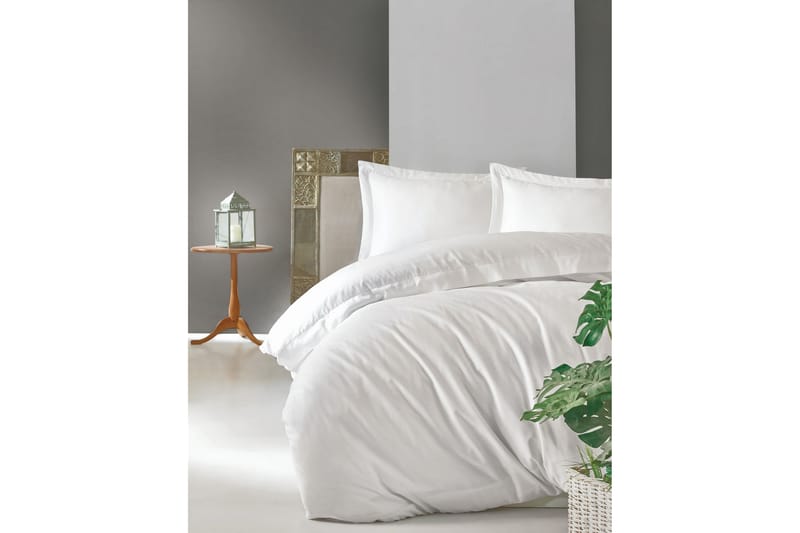 Cotton Box Sengetøysett Dobbelt 4-deler Premium Satin - Hvit - Tekstiler - Sengetøy - Sengetøysett & dynetrekksett - Sengesett dobbeltseng