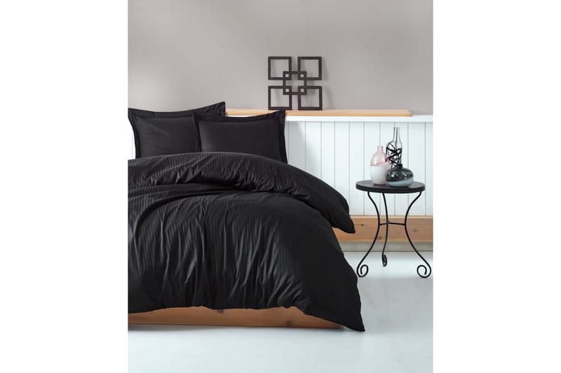 Cotton Box Sengetøysett Dobbelt 4-deler Premium Satin - Svart - Tekstiler - Sengetøy - Sengetøysett & dynetrekksett - Sengesett dobbeltseng