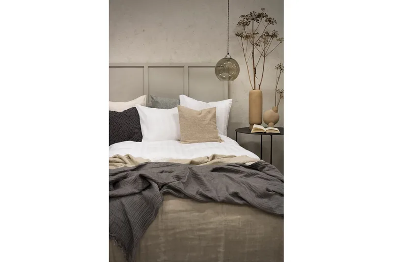 Dynetrekksett Dobbeltseng 3-Dels Sateng - Hvit - Tekstiler - Sengetøy - Sengetøysett & dynetrekksett - Sengesett dobbeltseng