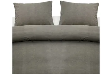 Dynetrekksett Dobbeltseng 3-dels vasket - Grå - Tekstiler - Sengetøy - Sengetøysett & dynetrekksett - Sengesett dobbeltseng