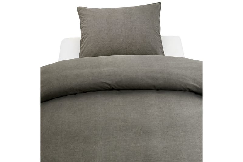 Dynetrekksett Dobbeltseng 3-dels vasket - Grå - Tekstiler - Sengetøy - Sengetøysett & dynetrekksett - Sengesett dobbeltseng