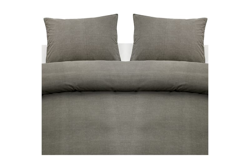 Dynetrekksett Dobbeltseng 3-dels vasket - Grå - Tekstiler - Sengetøy - Sengetøysett & dynetrekksett - Sengesett dobbeltseng