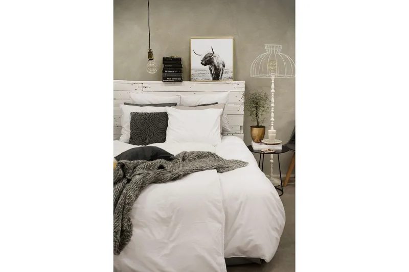 Dynetrekksett Dobbeltseng 3-dels vasket - Hvit - Tekstiler - Sengetøy - Sengetøysett & dynetrekksett - Sengesett dobbeltseng