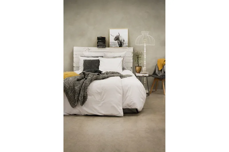 Dynetrekksett Dobbeltseng 3-dels vasket - Hvit - Tekstiler - Sengetøy - Sengetøysett & dynetrekksett - Sengesett dobbeltseng