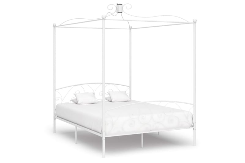 Himmelsengeramme hvit metall 180x200 cm - Tekstiler - Sengetøy - Sengetøysett & dynetrekksett - Sengesett dobbeltseng