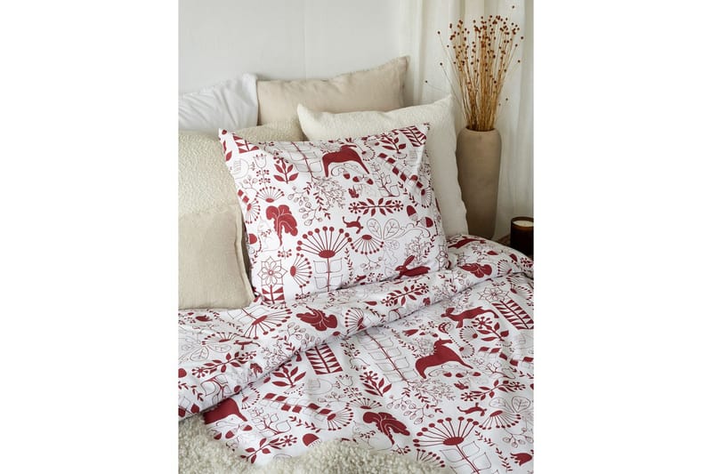 Dynetrekksett Enkeltseng 2-Delers Äppelbo - Rød - Tekstiler - Sengetøy - Sengetøysett & dynetrekksett