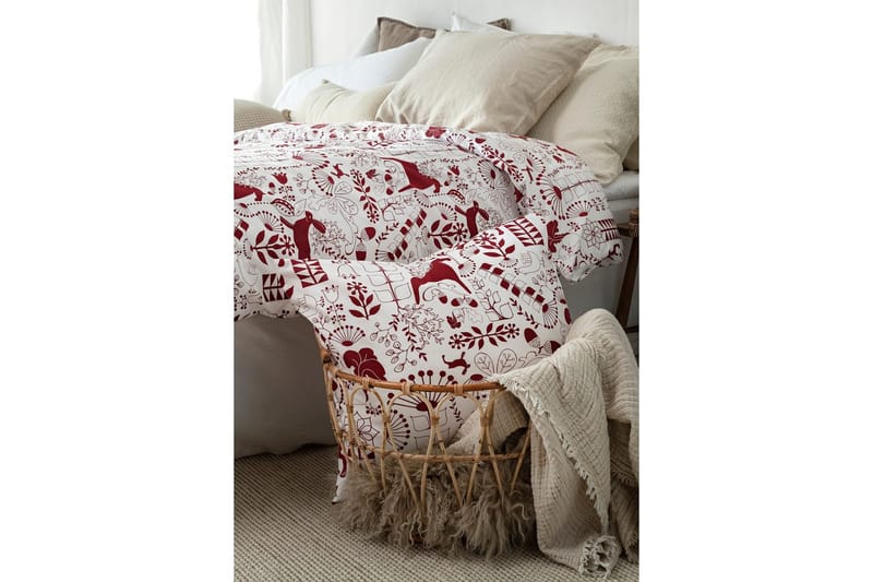 Dynetrekksett Enkeltseng 2-Delers Äppelbo - Rød - Tekstiler - Sengetøy - Sengetøysett & dynetrekksett