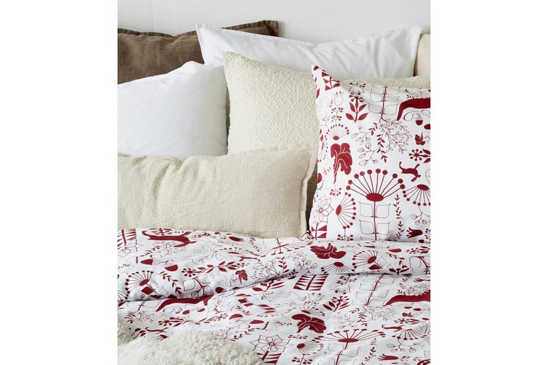 Dynetrekksett Enkeltseng 2-Delers Äppelbo - Rød - Tekstiler - Sengetøy - Sengetøysett & dynetrekksett